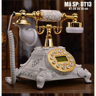 Điện thoại để bàn tân cổ điển LẮP SIM DI ĐỘNG mạ vàng titan DT13, Điện thoại nghe gọi được, Chuông vang