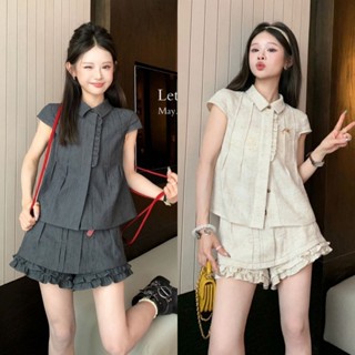 [Hàng 3 Size]: Set Áo Sơ Mi Đũi Xước Kẹp Bèo 2 Màu Kèm Chân Váy Có Quần Dày Dặn 2 Lớp Cao Cấp Ảnh Thật Trải Sàn