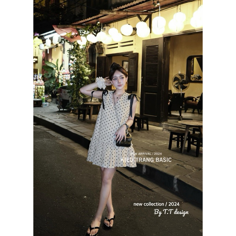Váy bầu , váy suông chấm bi