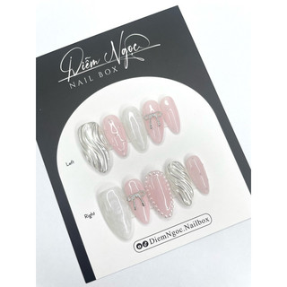 199 Nailbox thiết kế tiểu thư hồng charm nơ xinh xắn