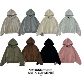 Zip hoodie boxy trơn - áo khoác dây kéo whose