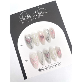 120 Nailbox thiết kế nơ hồng xinh xắn