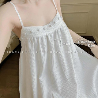 Đầm gân đũa suông dài đính nút bọc 2s 0624 thaotranshop90 [kèm ảnh thật chụp sàn]