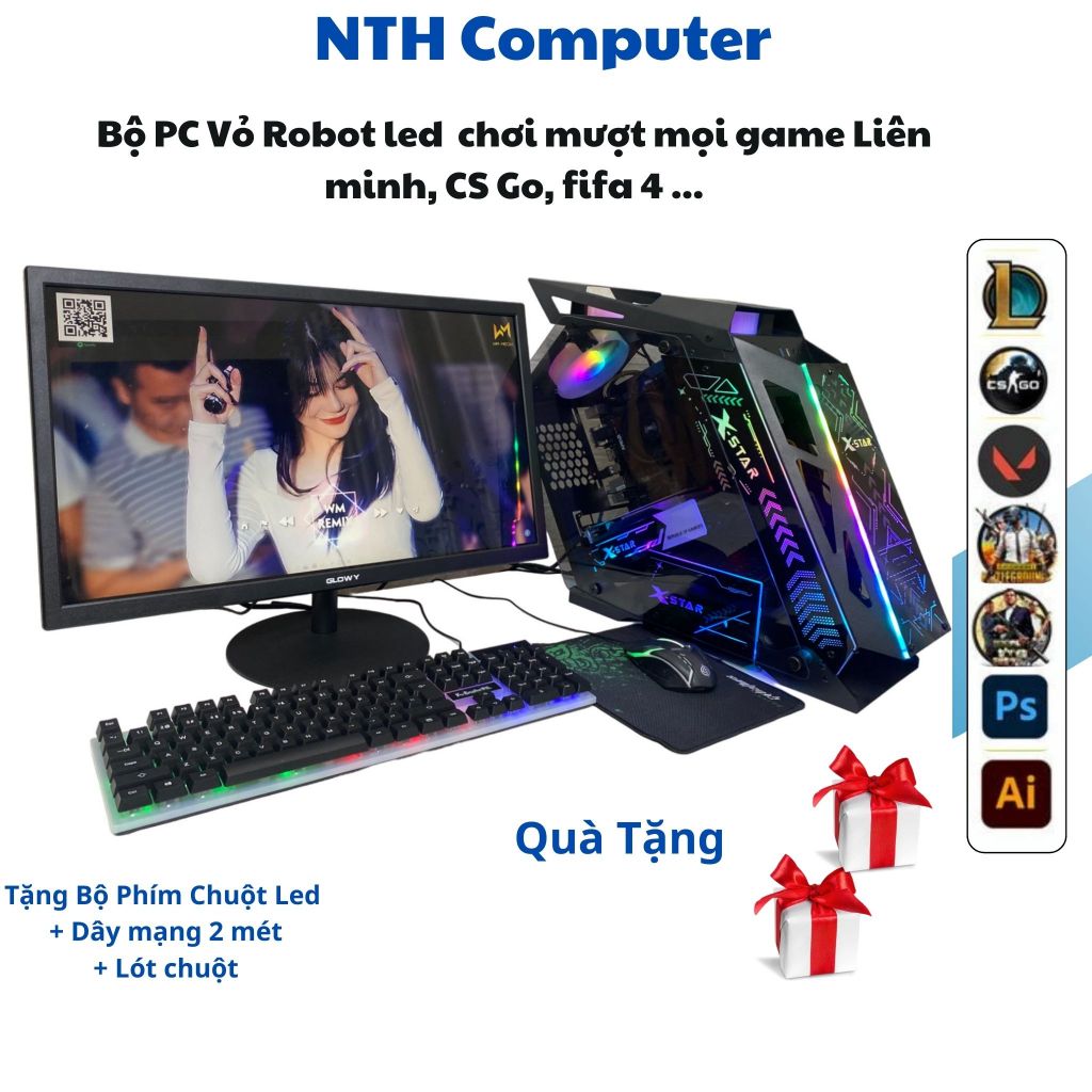 Bộ Máy Tính Pc i5 i7 ram 8 VGA 1050 ti chiến mượt mọi game online Fifa, liên minh, gta, aoe đột kích valorant - BH 2 năm