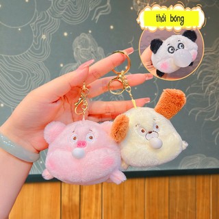 Móc khóa thú bông thổi bóng đáng yêu (4 mẫu)