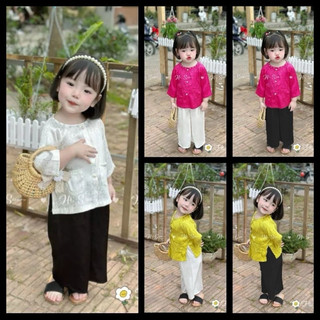 Bộ Áo Bà Ba Cho Bé Vải Gấm Nhà Làm