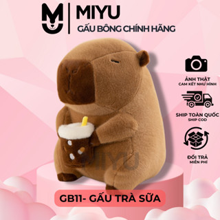 Gấu Bông Trà Sữa, Thú Bông Chuột Lang Capybara Đáng Yêu MIYU  GB11 Chất Vải Mịn, An Toàn Cho Bé, Hàng Chính Hãng