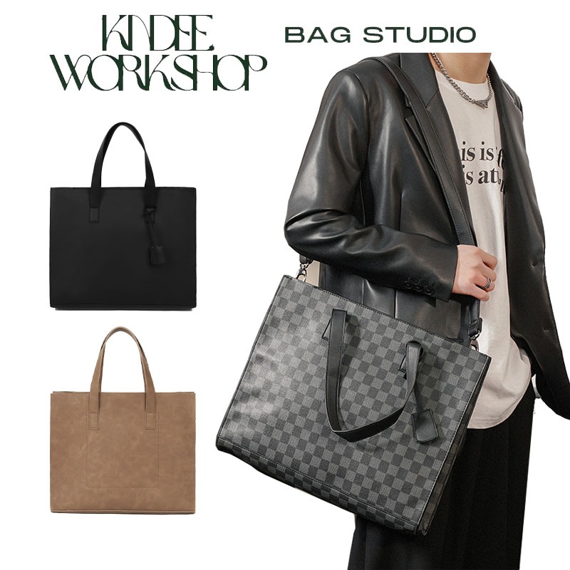 Giỏ tote da xịn bản lớn đựng vừa macbook ipad sách vở túi totte đi làm đi chơi tiện lợi mà thời trang KINDEE