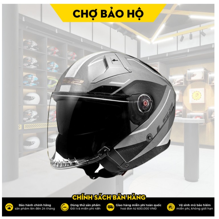 [Chính hãng]  NÓN BẢO HIỂM 3/4 LS2 OF603 FIBERGLASS