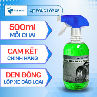 Chai xịt làm đen bóng bảo vệ lốp BlueWhale 500ml chính hãng dùng cho lốp ô tô, xe máy, xe đạp điện