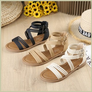 Sandal quai ngang khóa kéo sau tiện lợi _ big size hàng có sẵn