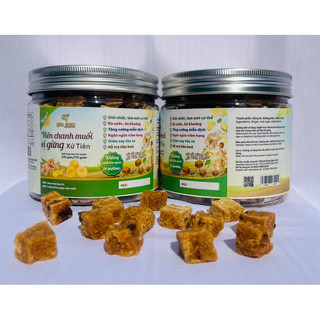 Mứt gừng viên vị chanh muối qna farm tự nhiên, vị cay, chua nhẹ, thơm nồng, 100%tự nhiên hộp 270g