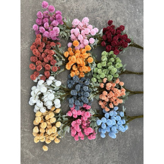 Hoa giả - Chùm hoa cúc bing bong 5 bông - Decor Studio, Trang Trí Phòng Khách, Để Bàn