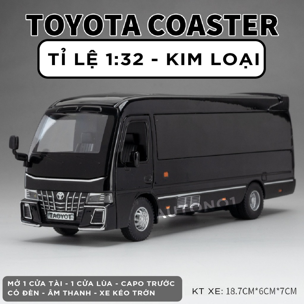 Mô hình xe Toyota Coaster Bus full open - có đèn - âm thanh tỉ lệ 1:32 Alloy Model OT508