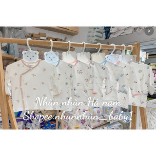 (Nhùn nhùn)Áo rời dài tay sơ sinh Avaler sợi tre size Nb và 3-6m
