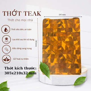 Thớt gỗ Teak 305x203x32mm thớt siêu bền của MASTER CHEF hàng xuất Châu Âu - Đẳng Cấp Phong Cách ÂuMỹ