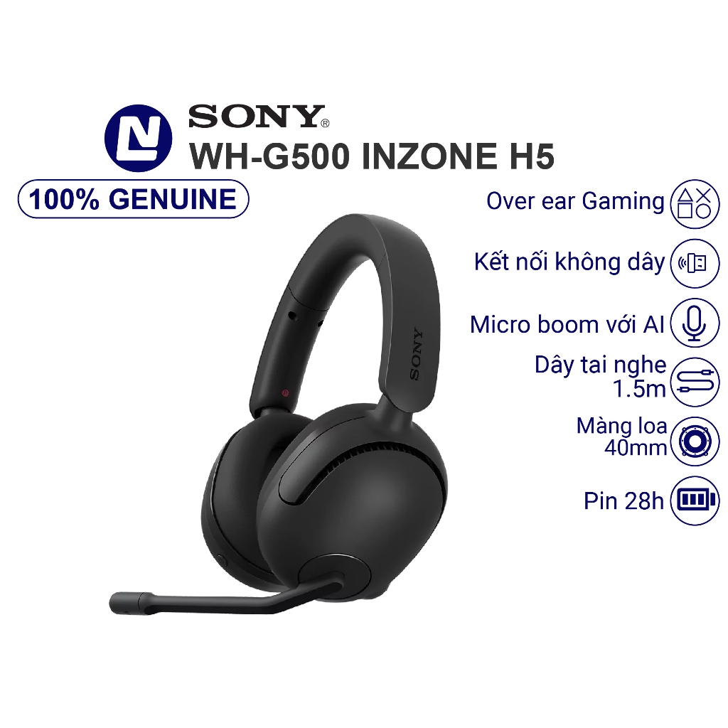 Game gear Sony WH G500 Tai nghe không dây Over ear Gaming inzone H5