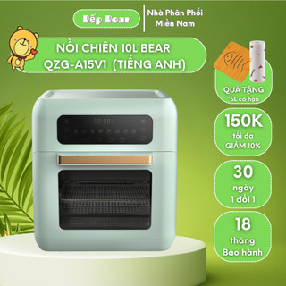 Nồi Chiên Không Dầu Bear 10L QZG A15V1 Chiên không khí, nướng đối lưu Màu xanh pastel - Bảo hành Chính hãng 18TH