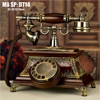 Điện thoại để bàn LẮP SIM DI ĐỘNG tân cổ điển phím quay cao cấp DT14, Điện thoài bàn lắp sim di động nghe gọi rõ ràng