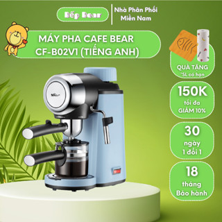 Máy Pha Cà Phê Tự Động Mini Bear CF-B02V1, Máy Pha Cafe Espresso, Đánh Bọt Sữa,  Bản Quốc Tế Bảo Hành 18TH