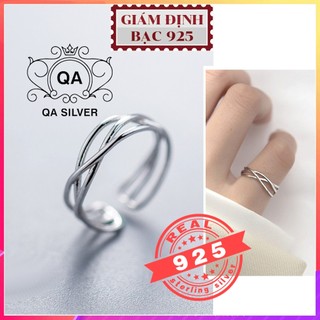 Nhẫn bạc 925 tầng đan chéo nữ form nhỏ ngón út S925 LAYER Silver Ring QA SILVER RI210202