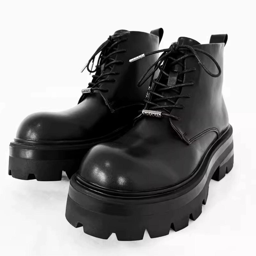 Giày Chunky Boots nam HOMME đế cao 6cm dây buộc 9144-A