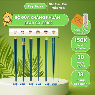Đũa kháng khuẩn set 6 đôi cao cấp, chịu nhiệt cao bear cx-e0102, chất liệu an toàn, thiết kế sang trọng