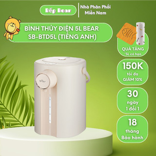 Bình thủy điện đun nước nóng giữ nhiệt 5l bear chính hãng sb-btd5l bình đun nước thủy điện thông minh - bản tiếng việt b