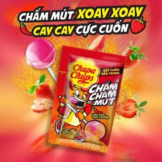 Kẹo mút chuppa chups chấm chấm mút hương dâu bột chấm