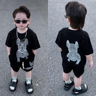 Bộ quần áo cho bé trai hình life wok chó trắng, set áo thun quần short trẻ em.TPKIDS.[M705]