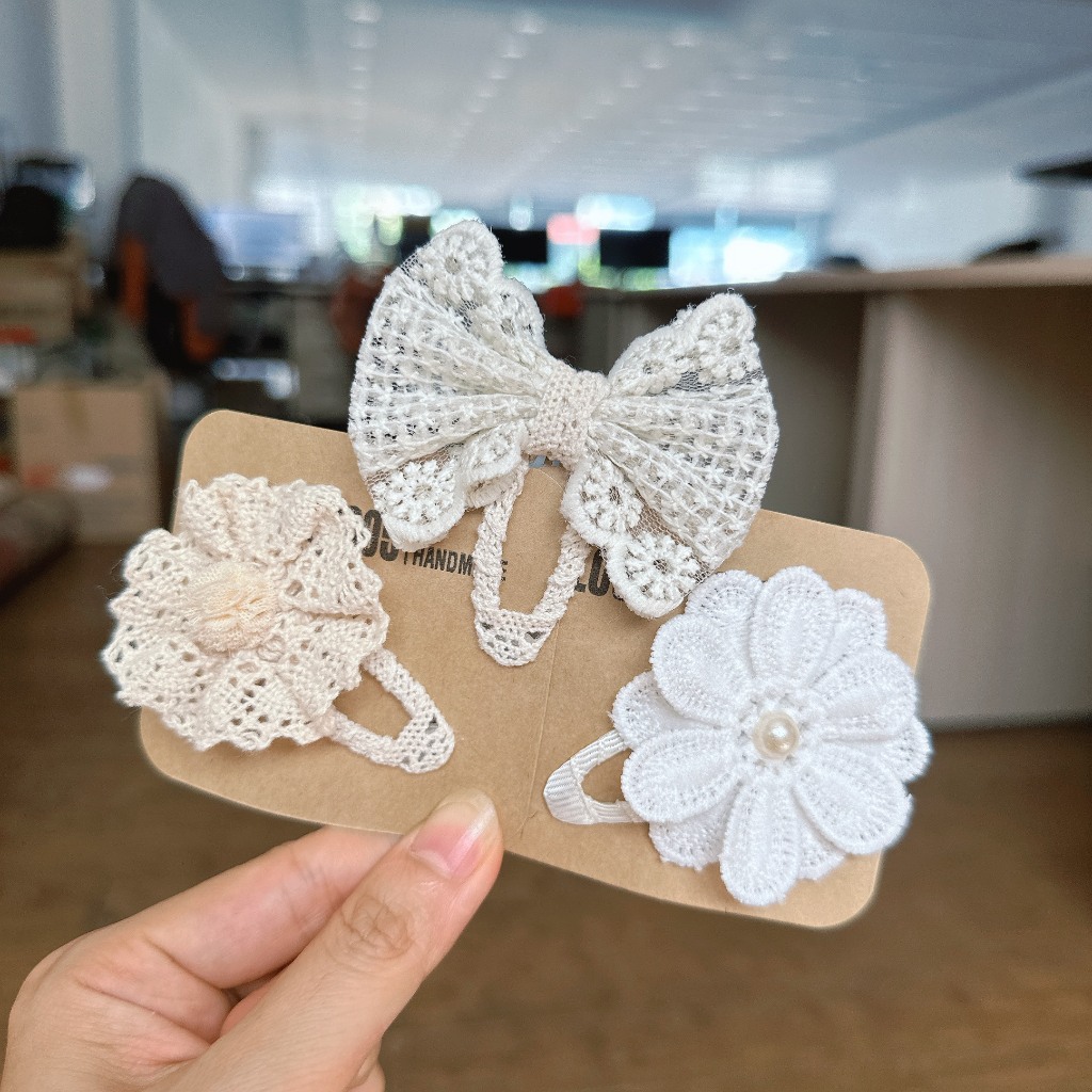 Kẹp tóc cho bé phong cách vintage made by Cloudy's Mami