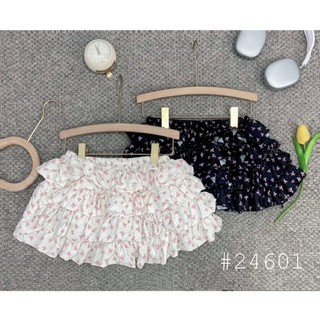 Chân váy ngắn in nơ nhún bèo nhiều tầng vải xốp - Retrostyle - CVinno24601_P5K3