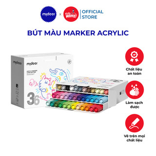 Bút màu Acrylic Marker cho bé vẽ trên mọi chất liệu Mideer Ultra-soft nibs, an toàn, xóa được