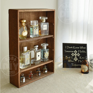  Kệ gỗ màu nâu sơn để mỹ phẩm để mô hình trang trí decor cửa hàng kệ trưng bày sản phẩm 