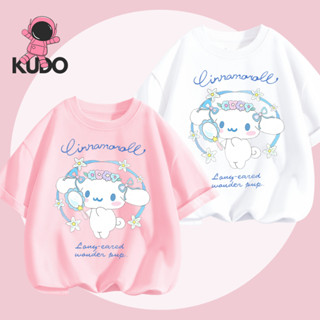 Áo thun bé gái KUDO chất vải 100% cotton tự nhiên họa tiết hoạt hình Cinnomoroll, ms Kuromi 05