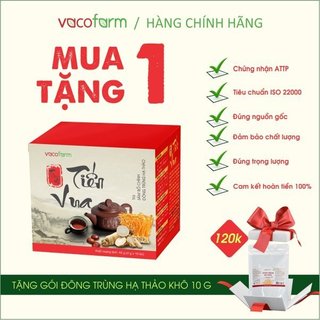 [GIÁ SALE] Trà Tiến Vua Vacofarm, Trà Tứ Vị Đông Trùng Hạ Thảo, Sâm Tiến Vua hộp 10 gói