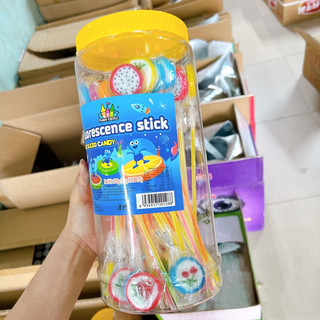 Sỉ lọ 50 chiếc kẹo mút hoa quả phát sáng que dài