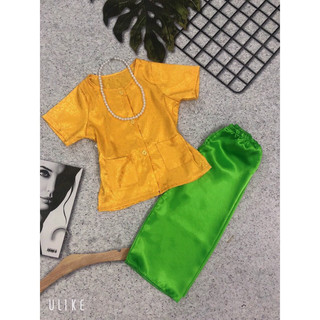bộ ba bà gấm tay ngắn cho bé