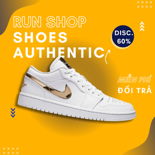 Giày jordan 1 low white metallic gold cz4776-100 chính hãng cho nam nữ màu gold authentic full box run_shop
