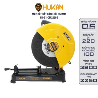 Cắt sắt bàn HUKAN G1-CM2250S, Máy cắt sắt Hukan Công suất 2250w, Đường kính đĩa 355, Tặng 1 đĩa cắt