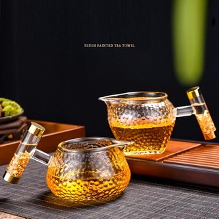 Tống chuyên trà thủy tinh chịu nhiệt cao cấp (Cán vảy vàng 24K)