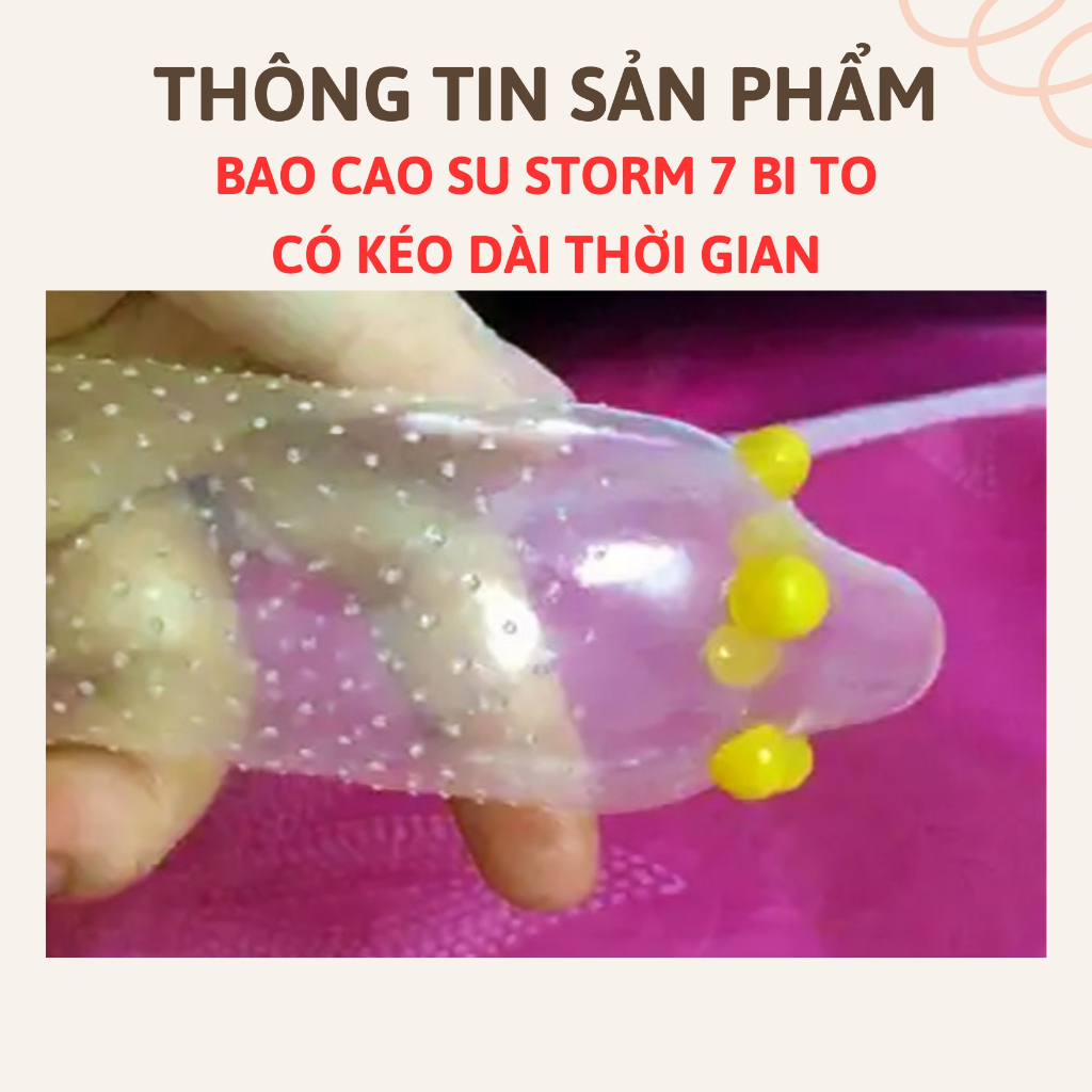 Combo 10 hộp Bao cao su bi STORM Bcs 7 bi lớn có gai toàn thân Tăng khoái cảm