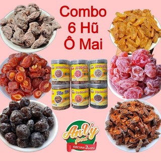 Đào hồng + xí muội mặn + xí muội chua cay + đào nâu chẻ + mận cơm + nho vàng khô