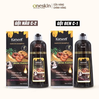 Dầu gội phủ bạc nhuộm tóc đen, nâu thảo dược KARSEELL Hair Dye Shampoo 500ml