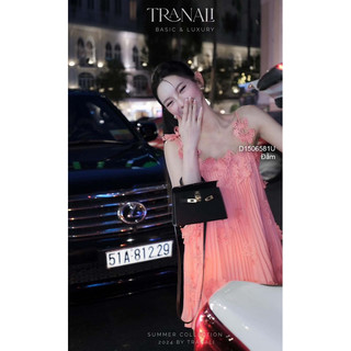 Đầm suông 2 dây đính hoa nổi sang trọng VIENS STORE