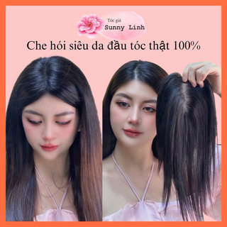 Tóc giả che hói che đỉnh tóc thật 100% da đầu móc tay loại cao cấp