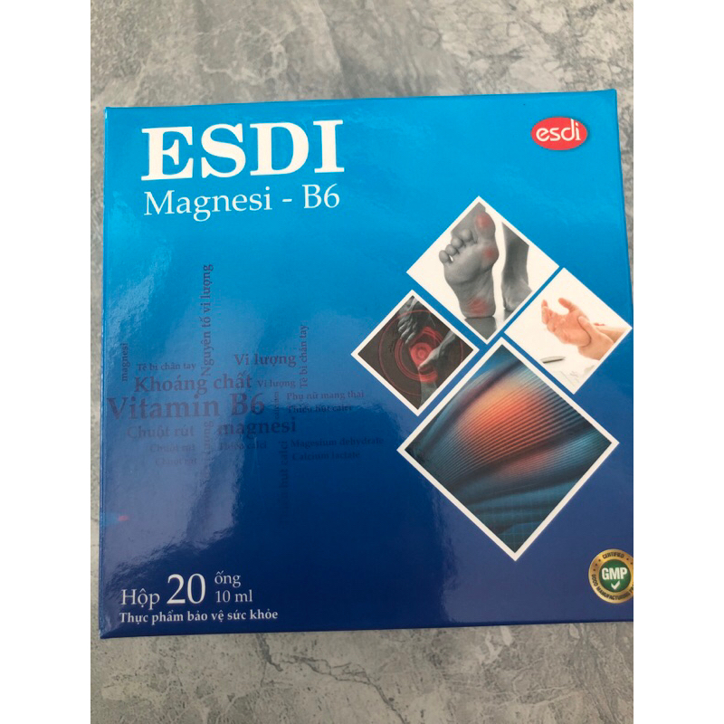 Esdi magnesi -b6 ( hỗ trợ calci , magie, kẽm ) làm giảm nguy cơ chuột rút , tê bì chân tay , hộp 20 