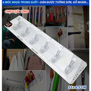 Móc Treo Quần Áo 6 Chấu Dán Tường Nhà Tắm Sau Cánh Cửa Siêu Dính Cao Cấp VN.DIDOOGLT