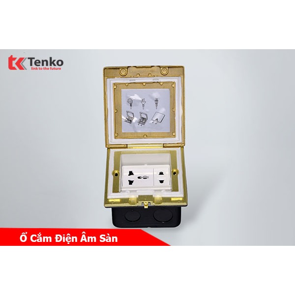 Ổ Điện Đa Năng Âm Sàn Chống Nước Tenko TK-J06-15 Màu Vàng
