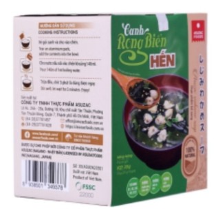 Hộp 10 gói canh rong biển hến Asuzac 3.5g